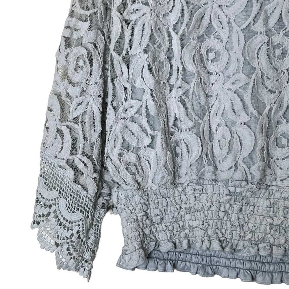 Lauren Michelle | Dolman bell sleeve Light blue loose boho blouse size l…